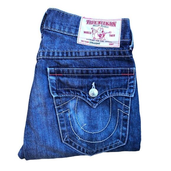 True Religion Jeans Size 31 STRAIGHT Blue - Picture 1 of 7